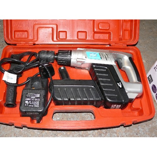 155 - A 24V DRILL WITH BATTERY AND CHARGER IN RED CASE