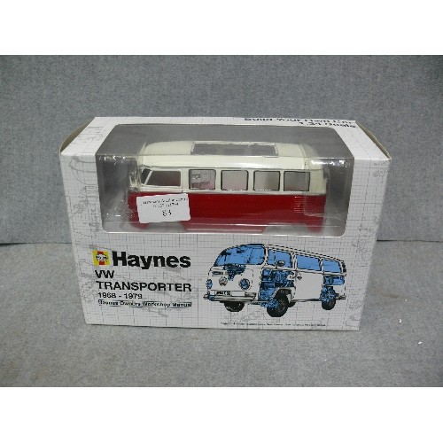 83 - VW TRANSPORTER 1968-1979 BY HAYNES, BUILD YOUR OWN CAR, 1:24 SCALE, NEW