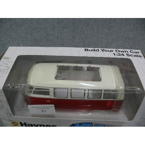 83 - VW TRANSPORTER 1968-1979 BY HAYNES, BUILD YOUR OWN CAR, 1:24 SCALE, NEW