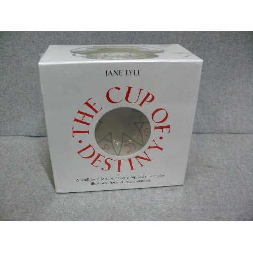 84 - THE CUP OF DESTINY - A TRADITIONAL TELLER'S CUP AND SAUCER PLUS BOOK, BOXED AND NEW