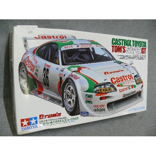 100 - TAMIYA CASTROL TOYOTA TOM'S SUPRA GT 1/24 SPORTS CAR SERIES NO 163,  NEW AND BOXED.