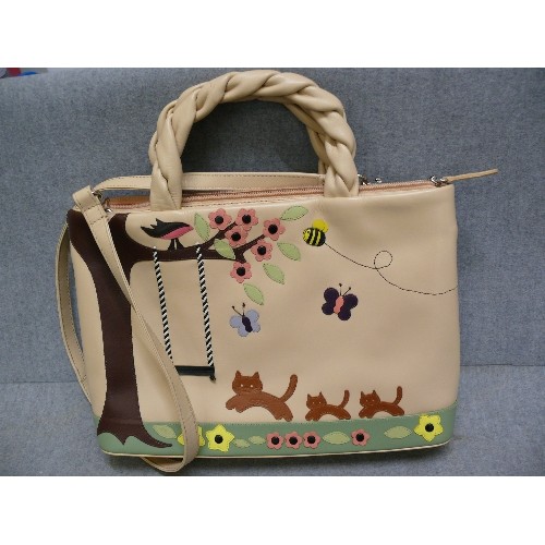 79 - A VERY NICE HANDBAG BY CICCIA WITH CAT DESIGN IN ORIGINAL DUST BAG