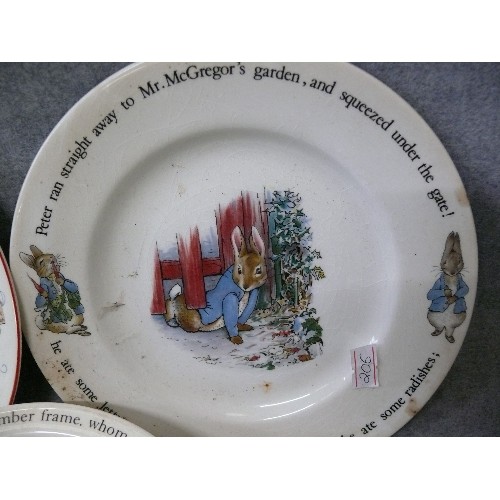 160 - A SELECTION OF WEDGWOOD PETER RABBIT CHINA INCLUDING PLATES, BABY BOWL ETC