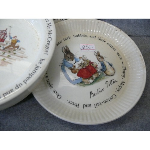 160 - A SELECTION OF WEDGWOOD PETER RABBIT CHINA INCLUDING PLATES, BABY BOWL ETC