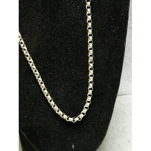 32 - A LOVELY SILVER BELCHER VICTORIAN CHAIN 68 C.M. LONG, WEIGHT 47.43gr