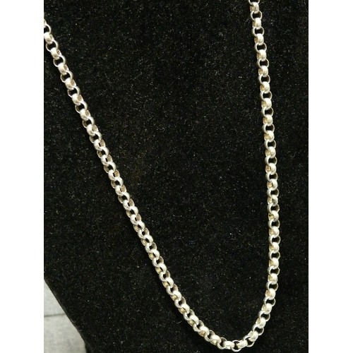 32 - A LOVELY SILVER BELCHER VICTORIAN CHAIN 68 C.M. LONG, WEIGHT 47.43gr