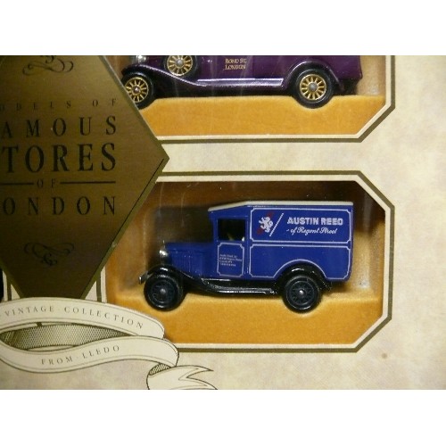 231 - MODELS OF FAMOUS STORES OF LONDON SPECIAL VINTAGE COLLECTION FROM LLEDO BOXED SET