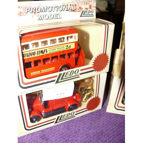 227 - 4 BOXED PROMOTIONAL MODEL VEHICLES BY LLEDO