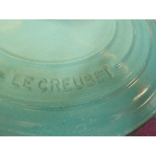 80 - LE CREUSET CAST IRON CASSEROLE POT WITH LID IN BLUE