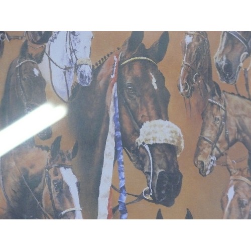 144 - LARGE LIMITED EDITION SIGNED PRINT OF SHOWJUMPERS, 500/850 BY DAVID MCEWAN