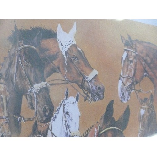 144 - LARGE LIMITED EDITION SIGNED PRINT OF SHOWJUMPERS, 500/850 BY DAVID MCEWAN