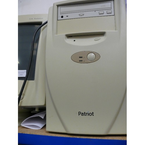 516 - EPSON COLOUR 58 PRINTER, MONITOR, PATRIOT TOWER, KEYBOARD, FLATBED SCANNER, MOUSE AND CABLES