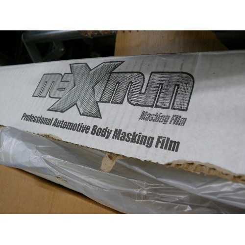 439 - MAXIMM MASKING FILM, PROFESSIONAL AUTOMOTIVE BODY MASKING FILM, WHOLE ROLL AND 3 ROLLS OF MASKING TA... 