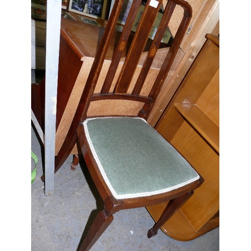 479 - EDWARDIAN MAHOGANY INLAID  DINING CHAIR