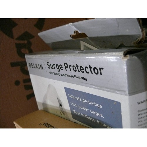 508 - QUALCOMM QUICK CHARGE, 4 OUTLET POWER STRIP WITH 5 USB CHARGING PORTS PLUS A BELKIN SURGE PROTECTOR