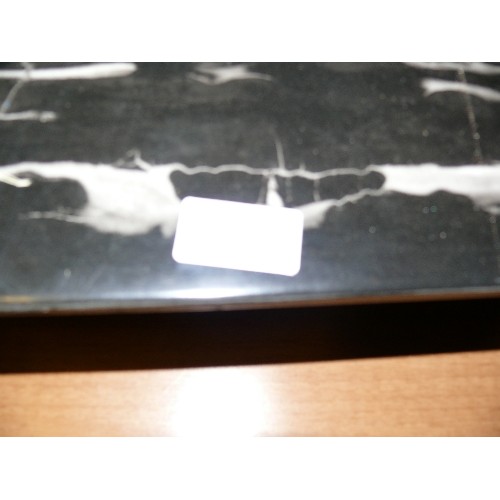 506 - STUNNING CONTEMPORARY MARBLE EFFECT TABLE IN RESIN (BLACK AND GREY) MEASURING 100CM X 1800CM