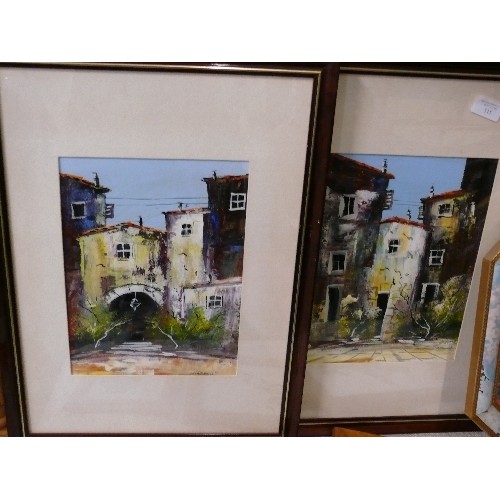515 - PAIR OF PRINTS, POSSIBLY FRENCH VILLAGE HOUSES