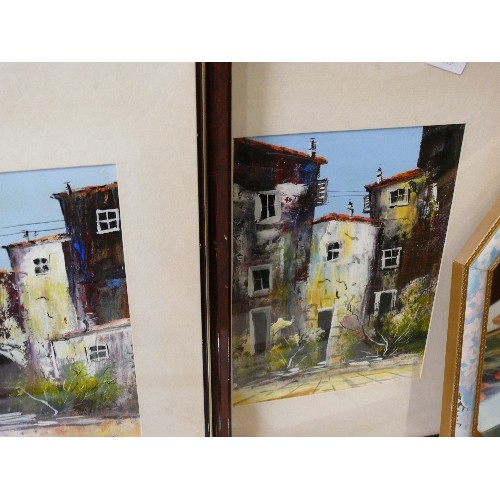 515 - PAIR OF PRINTS, POSSIBLY FRENCH VILLAGE HOUSES