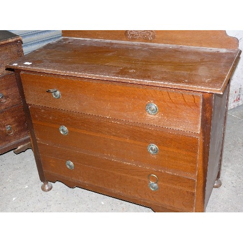 520 - OAK CHEST OF 3 DRAWERS