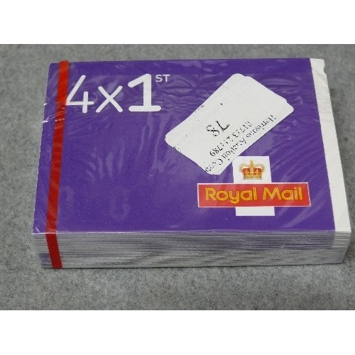 78 - SEALED PACK OF 50 BOOKS OF 4 X 1ST CLASS STAMPS (200 IN TOTAL). RETAIL £270 GUARANTEED GENUINE