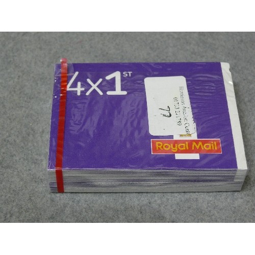 77 - SEALED PACK OF 50 BOOKS OF 4 X 1ST CLASS STAMPS (200 IN TOTAL). RETAIL £270 GUARANTEED GENUINE