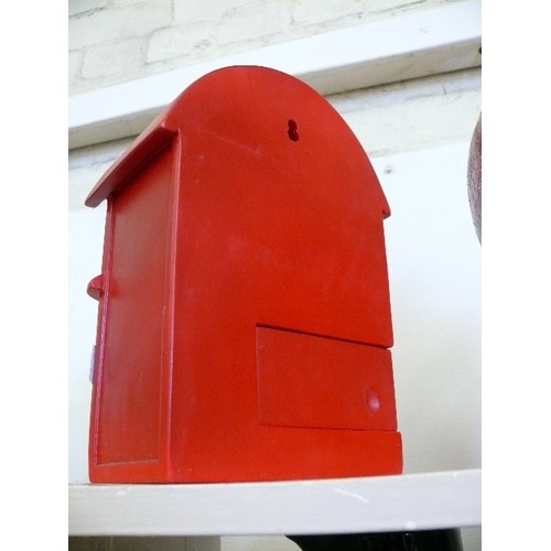 95 - A RED LETTER BOX BIRD HOUSE