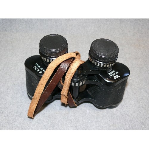 102 - A PAIR OF SKYBOLT SUPER 8 X 30 BINOCULARS IN LEATHER CASE