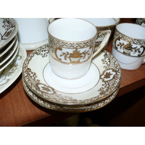 172 - A GOLD AND WHITE CERAMIC PART COFFEE SET BY NORITAKE