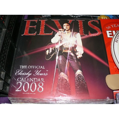 181 - A COLLECTION OF ELVIS BOOKS, PLATES, PICTURES AND CALENDARS ETC.