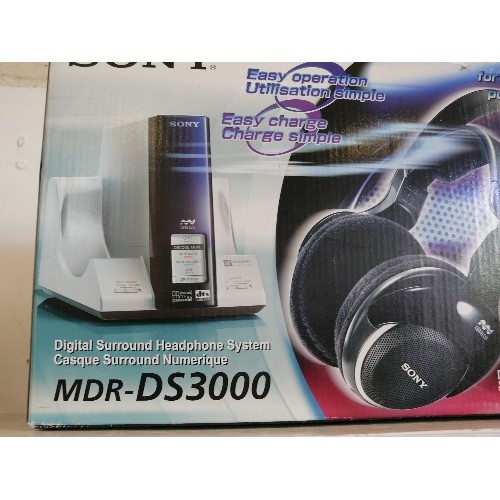 97 - A DIGITAL SURROUND HEADPHONE SYSTEM BY SONY MDR-DS3000, BOXED