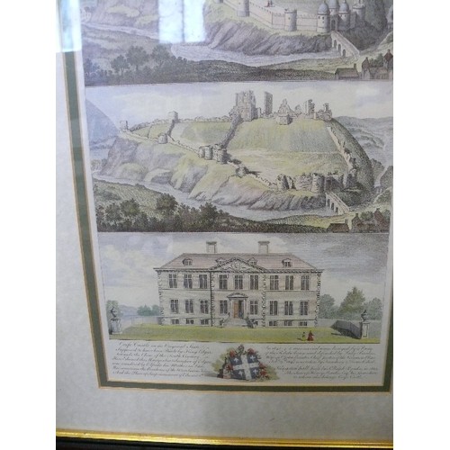 147 - A FRAMED AND GLAZED PRINT OF 'CORFE CASTLE IN ITS ORIGINAL STATE'