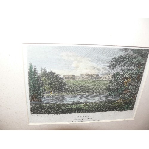 157 - 2 FRAMED AND GLAZED DRAWINGS OF BUCKINGHAM AND STOWE