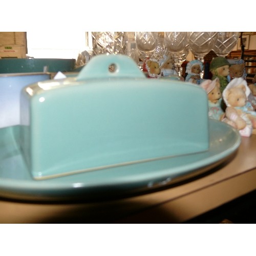 213 - A SELETION OF DENBY CHINA TO INCLUDE BUTTER DISH, COOKING POTS, CRUET SET ETC.