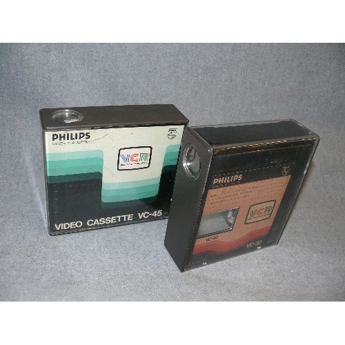 220 - 13 VERY EARLY VIDEO CASSETTES BY PHILLIPS, VARIOUS LENGTHS