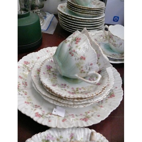 231 - A LOVELY FINE CHINA AUSTRIAN TEASET WITH PLATES, CUPS AND SAUCERS