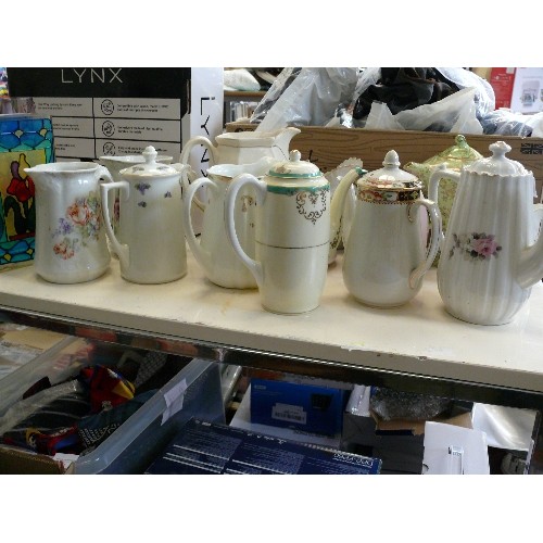 234 - A NICE SELECTION OF VINTAGE CHINA COFFEE POTS, TEAPOTS AND JUGS