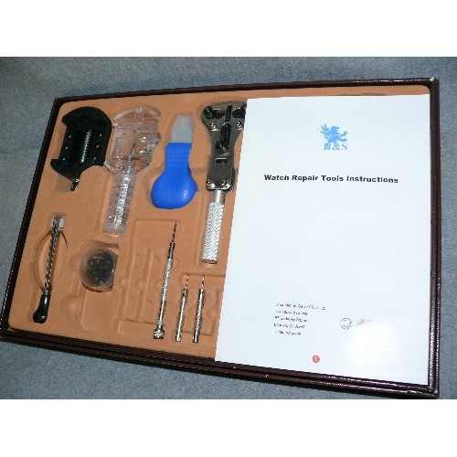 237 - A WATCH REPAIR TOOLKIT IN ORIGINAL FITTED BOX WITH INSTRUCTIONS