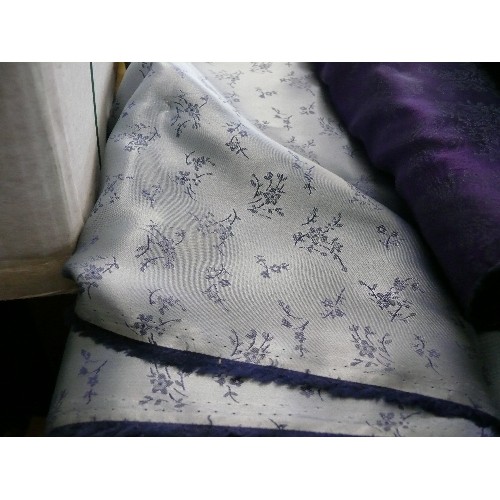 258 - 7 ROLLS OF LINING FABRIC, VARIOUS COLOURS MOSTLY SATIN EFFECT