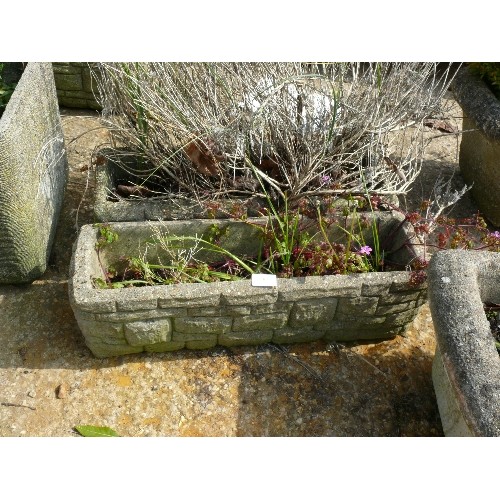 403 - A PAIR OF RECTANGULAR CONCRETE PLANTERS