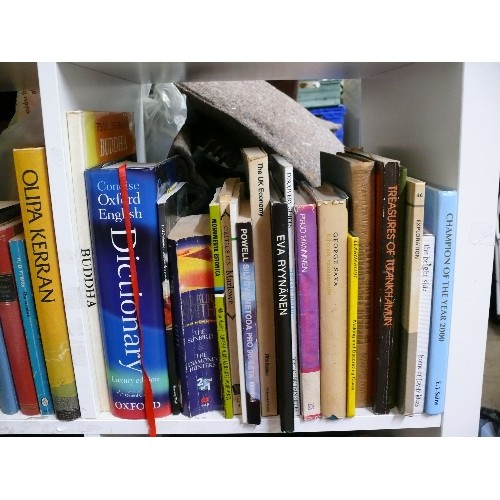 349 - 5 CUBES OF VARIOUS BOOKS TO INCLUDE HISTORY, GEOGRAPHY, COMPUTING ETC.