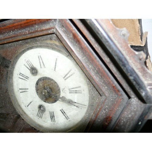 149 - A LARGE BOX OF VARIOUS CLOCKS AND CLOCK PARTS