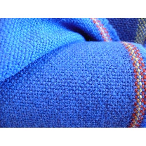 289 - 3 PART ROLLS OF BLUE WOOL BLEND FABRIC