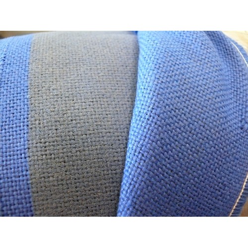 294 - A ROLL OF BLUE WOOL BLEND FABRIC