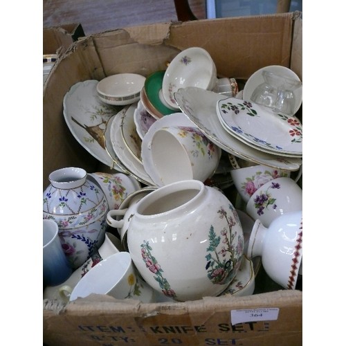 364 - 4 BOXES OF VINTAGE MIXED CHINA,  RANDOM  MIXTURE, GOOD CONDITION