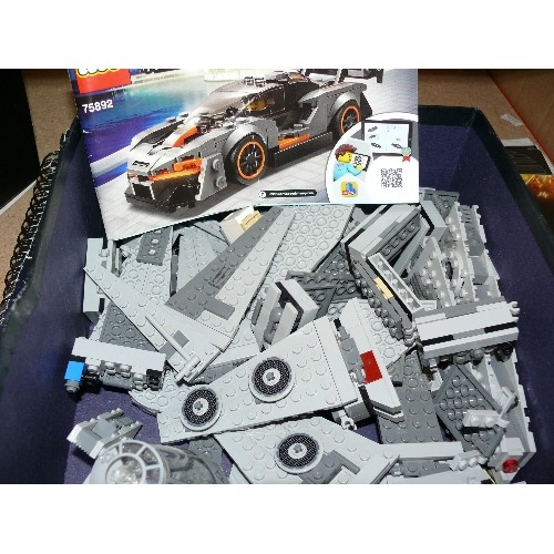 370 - BOX OF LEGO  SPEED CHAMPION MCLAREN (UNSURE IF COMPLETE) ALSO  LEGO STARWARS 75159 MANUAL