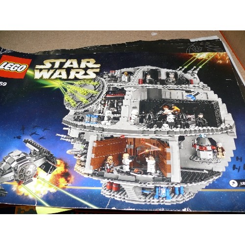 370 - BOX OF LEGO  SPEED CHAMPION MCLAREN (UNSURE IF COMPLETE) ALSO  LEGO STARWARS 75159 MANUAL