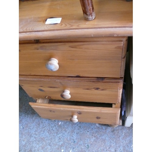 447 - PINE DESK WITH 3 DRAWERS