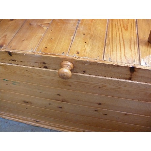 456 - PINE TONGUE AND GROOVE OTTOMAN/BLANKET BOX