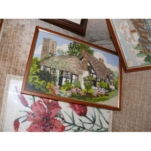 469 - 6 X FRAMED EMBROIDERED SCENES