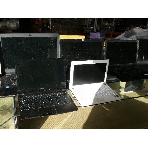 497 - JOB LOT OF 6 LAPTOPS AND A NOTEBOOK, ACER AND ASUS AND HP